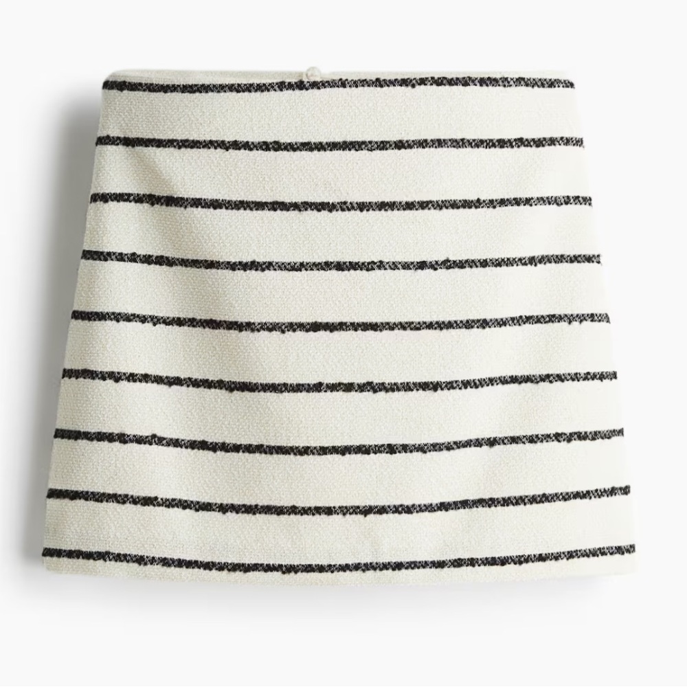 H&M Black and White Striped Mini Skirt